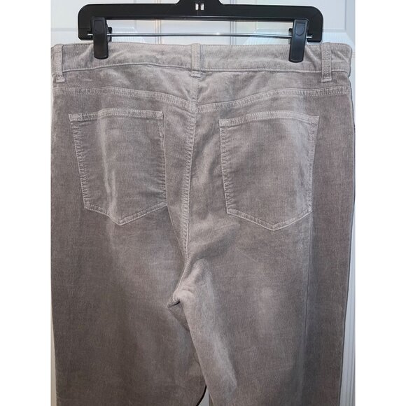 Talbots Corduroy Straight Leg Pants Curvy Fit Size 12 Gray Stretch Classic Style - Picture 5 of 15